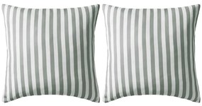 vidaXL Μαξιλάρια Εξωτερικού Χώρου 2 τεμ. Ριγέ Γκρι 45 x 45 εκ.