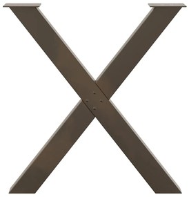 vidaXL Πόδια Τραπεζαρίας σε Σχήμα Χ, 2 τεμ. από Φυσικό Ατσάλι 80x(72-73) εκ. Ατσάλι