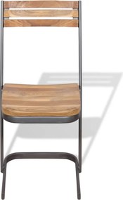 vidaXL Καρέκλες Τραπεζαρίας 2 τεμ. από Μασίφ Ξύλο Teak