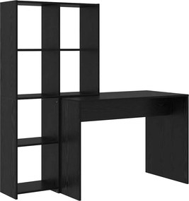 vidaXL Γραφείο Μαύρη Οξυά 138,5 x 55 x 143 εκ Επεξεργασμένο ξύλο