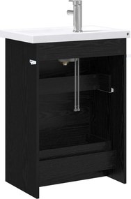 vidaXL Σετ Επίπλων Μπάνιου Μαύρη Δρυς 61 x 40 x 84,5 εκ