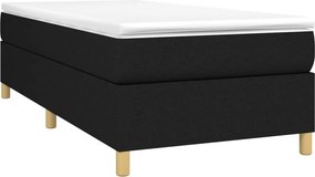 vidaXL Κρεβάτι Boxspring με Στρώμα Μαύρο 100 x 200 εκ. Υφασμάτινο