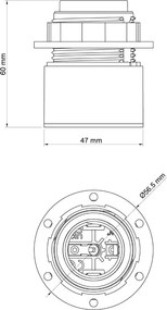 Ντουί Τοίχου ή οροφής για καπέλο E27 – IP44 Στεγανό Λευκό