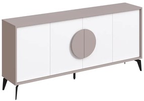 Μπουφές Gora σε λευκή με μόκα απόχρωση  180x35.6x82εκ Υλικό: CHIPBOARD WITH MELAMINE COATING-METAL LEGS 119-001236