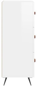 vidaXL Ντουλάπι Γυαλιστερό Λευκό 34,5x34x90 εκ. Επεξεργασμένο Ξύλο