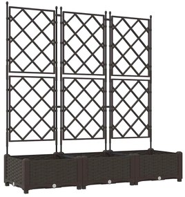 vidaXL Κηποτινάκι με Τρέλα 3 pcs Καφέ 120 x 40 x 125.5 εκ. PP