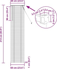 vidaXL Βενετσιάνικη Σκίαση Λευκός 213 x 60 εκ PVC