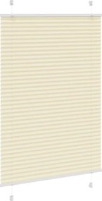 vidaXL Πλισέ περσίδα Κρέμα 100x100 cm Πλάτος υφάσματος 99,4 cm