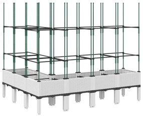 Ζαρντινιέρα Κήπου με Καφασωτό Λευκή 160x120x142,5 εκ. από PP - Λευκό