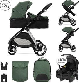 BABY STROLLER ASPEN GREEN 3in1 with transformable