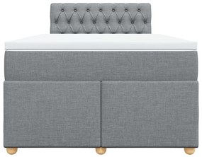 Κρεβάτι Boxspring με Στρώμα Ανοιχτό Γκρι 120x200 εκ. Υφασμάτινο - Γκρι