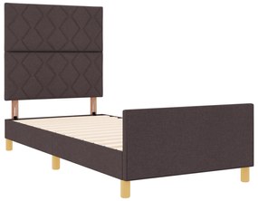 vidaXL Κρεβάτι Σκελετός Σκούρο Καφέ 100x200 εκ Υφάσμα