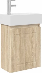 vidaXL Μονάδα μπάνιου με βρύση Sonoma Δρυς 45,5 x 22,5 x 84 εκ