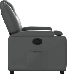 vidaXL Πολυθρόνα Ανακλινόμενη Γκρι από Συνθετικό Δέρμα