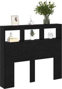 vidaXL Κεφαλάρι Μαύρη Οξυά 120 x 17 x 102 cm Επεξεργασμένο ξύλο