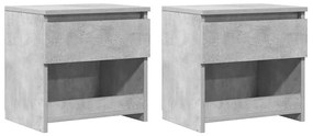 vidaXL Κομοδίνα 2 τεμ. Γκρι Σκυροδέματος 40 x 30 x 39 εκ. Επεξ. Ξύλο