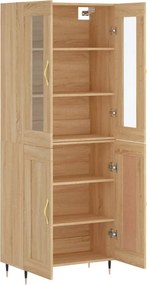 vidaXL Ντουλάπι Sonoma δρυς 69,5 x 34 x 180 εκ. από Επεξεργασμένο Ξύλο
