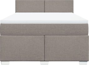 vidaXL Κρεβάτι Boxspring με Στρώμα Taupe 140x200 εκ. Υφασμάτινο