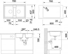 Blanco Lexa 8 - Νεροχύτης Κουζίνας Γρανίτη 78x50 - Jasmine