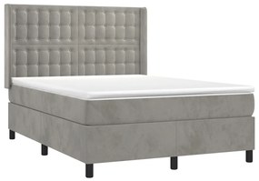 ΚΡΕΒΑΤΙ BOXSPRING ΜΕ ΣΤΡΩΜΑ ΑΝΟΙΧΤΟ ΓΚΡΙ 140X200 ΕΚ. ΒΕΛΟΥΔΙΝΟ 3132921