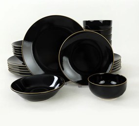 Ceramic Dinner Set (24 Pieces) TY040424F650A841600MAET600 Black
Gold
