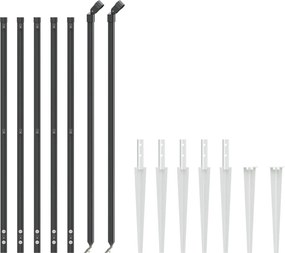 vidaXL Συρματόπλεγμα Περίφραξης Ανθρακί 1,1 x 10 μ. με Καρφωτές Βάσεις