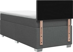 vidaXL Κρεβάτι box spring με στρώμα Σκούρο Γκρι 80 x 200 cm Ύφασμα