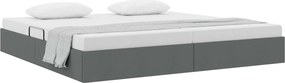 vidaXL Κρεβάτι Οθωμανικού Τύπου Σκούρο Γκρι 200 x 200 cm ύφασμα