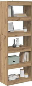 vidaXL Βιβλιοθήκη artisan δρυς 60 x 30 x 166 εκ Επεξεργασμένο ξύλο
