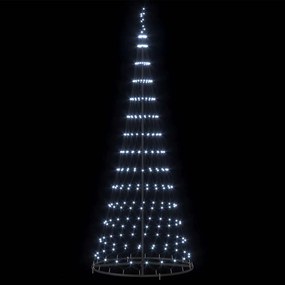 vidaXL LED Χριστουγεννιάτικο Δέντρο με βάση Ψυχρό λευκό 250 cm Μέταλλο