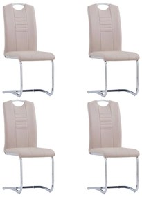 Καρέκλες Τραπεζαρίας «Πρόβολος» 4 τεμ. Καπουτσίνο Συνθετ. Δέρμα - Καφέ