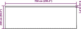 vidaXL Κουρτίνα Δαντέλας με κουρτίνες Λευκό 240x750εκ Πολυεστέρας