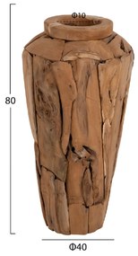 ΔΙΑΚΟΣΜΗΤΙΚΟ ΒΑΖΟ ΔΑΠΕΔΟΥ ZENIA HM7920 ΑΠΟ ΚΟΜΜΑΤΙΑ ΑΝΑΚΥΚΛΩΜΕΝΟΥ ΞΥΛΟΥ TEAK ΣΕ ΦΥΣΙΚΟ Φ40x80Υ εκ.