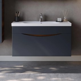 Bathroom bench with washbasin SMILE 100 Anthracite - Barok 100x45.5x54.5 cm 100x45.5x54.5 εκ.