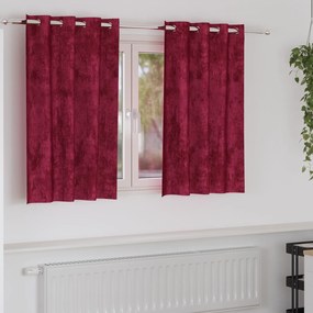 vidaXL Κουρτίνα με κουρτίνες 2 pcs Μπορντό 140 x 140 cm Βελούδο