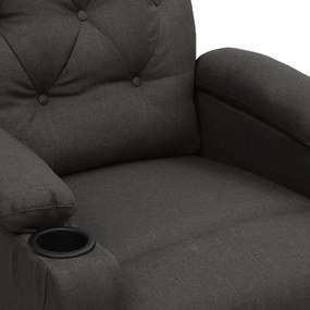 vidaXL Πολυθρόνα Ανακλινόμενη Ηλεκτρική Σκούρο Γκρι Υφασμάτινη