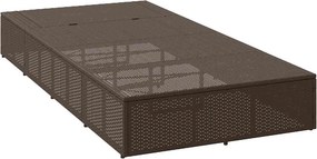 vidaXL Ξαπλώστρα με πλωτό μαξιλάρι Brown Poly Rattan