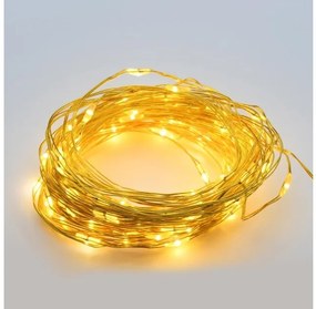Λαμπάκια Σειράς 5m 50xLED 3W 3xAA IP20 3000K Aca-X0150131-Χρυσό X0150131