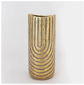 Βάζο Κεραμικό Γκρι &amp; Χρυσό 13.5x13.5x28cm 752-20139 Estheti-752-20139-Χρυσό 752-20139