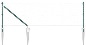 vidaXL Στύλος Περιφράξεων 7 pcs Πράσινο Ατσάλι