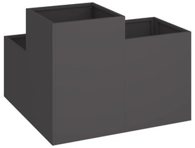 vidaXL Γλάστρα Κήπου 100x100x60 εκ Μαύρο Ατσάλι