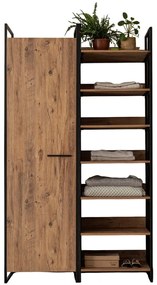 Ντουλάπα Μονόφυλλη Dynamic 863SPH5420 64x52x225cm Pine-Black Μονόφυλλη