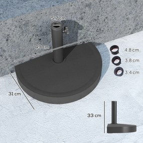 Βάση ομπρέλας από σκυρόδεμα, βάση ομπρέλας μισής στρογγυλής, βάση ομπρέλας, βάρος ομπρέλας για ομπρέλα 32/38/48mm