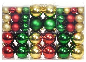vidaXL Μπάλες Χριστουγεννιάτικες 100 τεμ. Κόκκινες/Χρυσές/Πράσινες