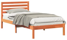 vidaXL Σκελετός Κρεβατιού Καφέ κεριού 90 x 190 cm Μασίφ ξύλο πεύκου