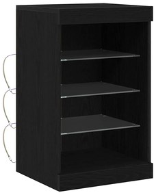 vidaXL Πλαϊνό γραφείο Μαύρη Οξυά 41 x 37 x 67 εκ Επεξεργασμένο ξύλο
