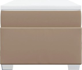 vidaXL Κρεβάτι Boxspring με Στρώμα Καπουτσίνο 80x200 εκ. Συνθ. Δέρμα