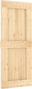 vidaXL Συρόμενη Πόρτα Φυσικό και Λευκό 85 x 210 cm