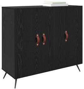 vidaXL Πλαϊνό γραφείο Μαύρο 90 x 34 x 80 εκ. Επεξεργασμένο ξύλο