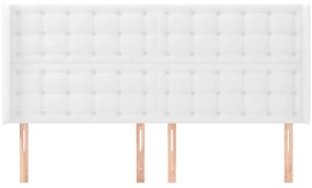 vidaXL Κεφαλάρι με Πτερύγια Λευκό 183x16x118/128 εκ. Συνθετικό Δέρμα